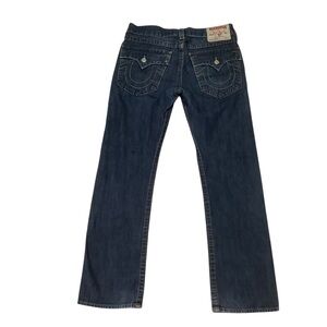 True Religion Men’s Ricky Straight Leg Jeans Size 33 x 31 Dark Wash Blue